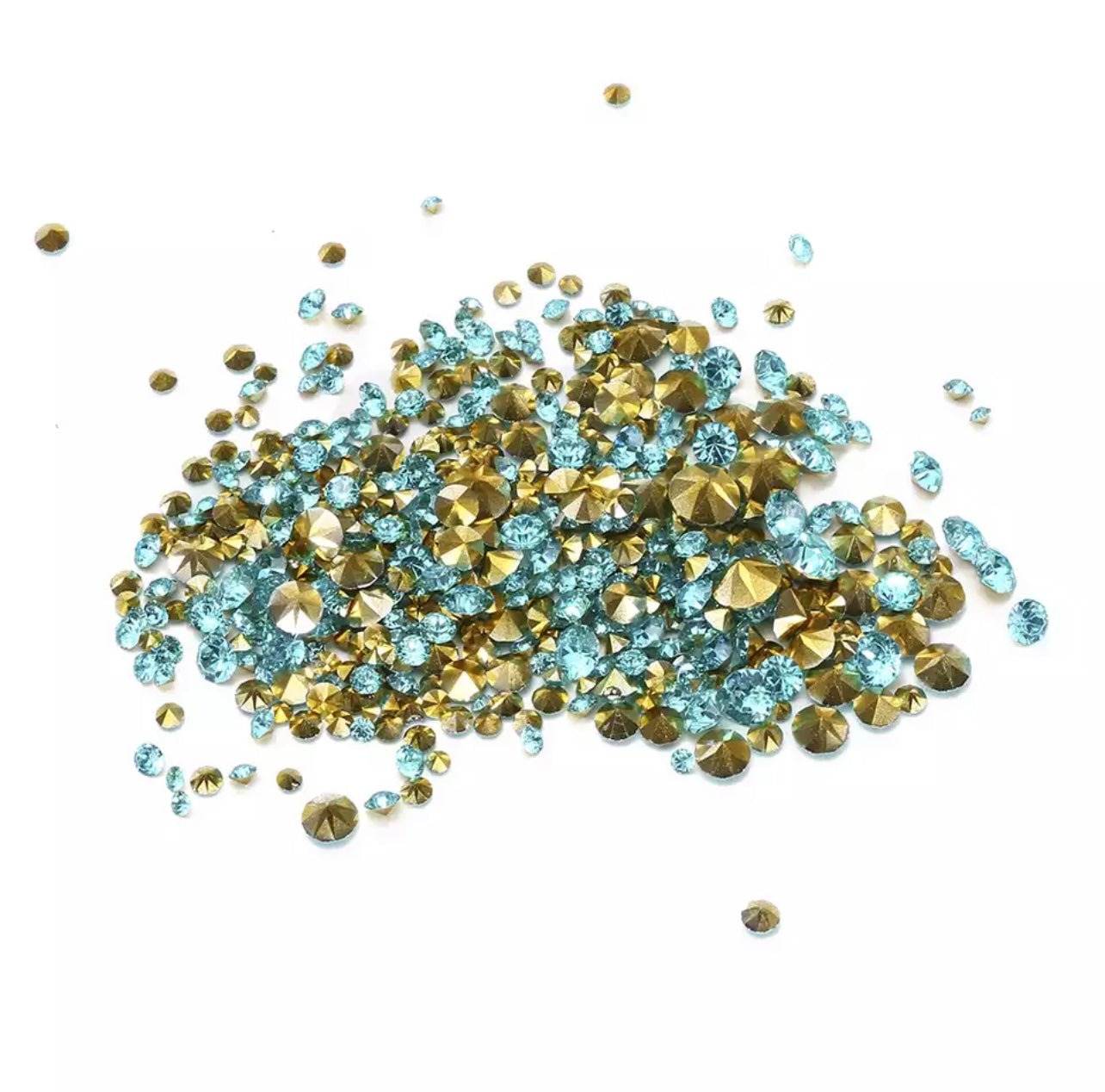 Pointback Rhinestone Mix - Aquamarine