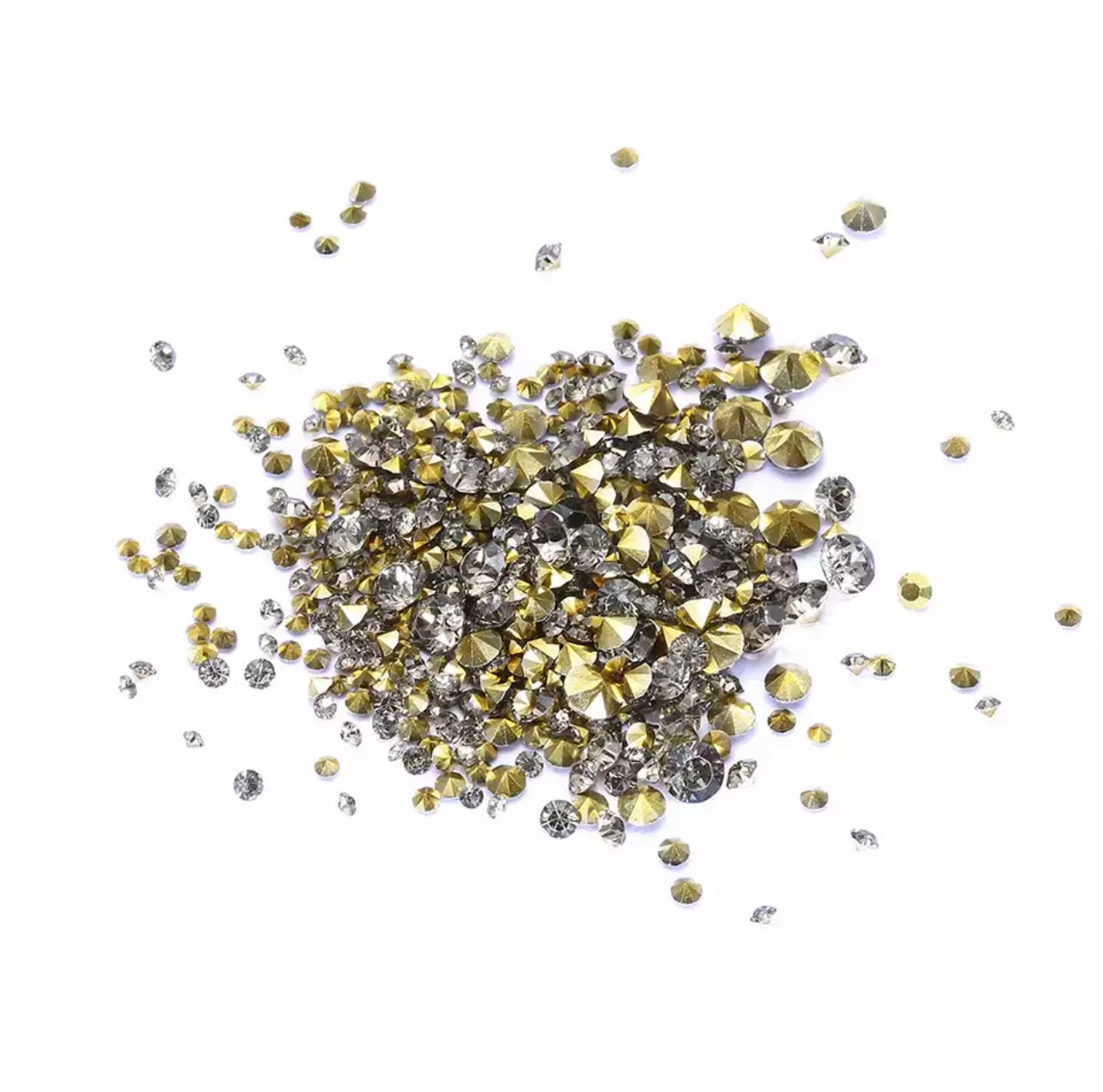 Rhinestone Pointback Mix - Grey