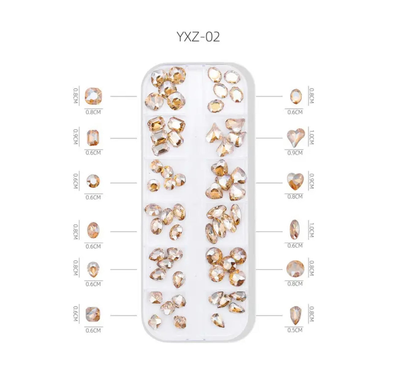 12-Grid Assorted Stone Shapes