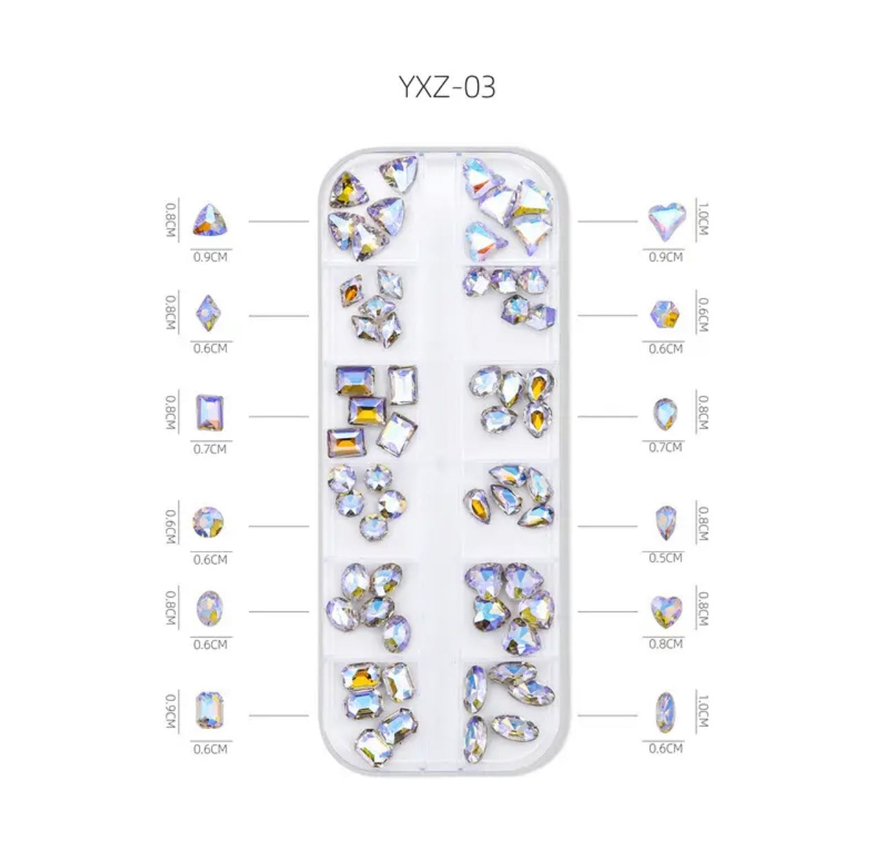 12-Grid Assorted Stone Shapes