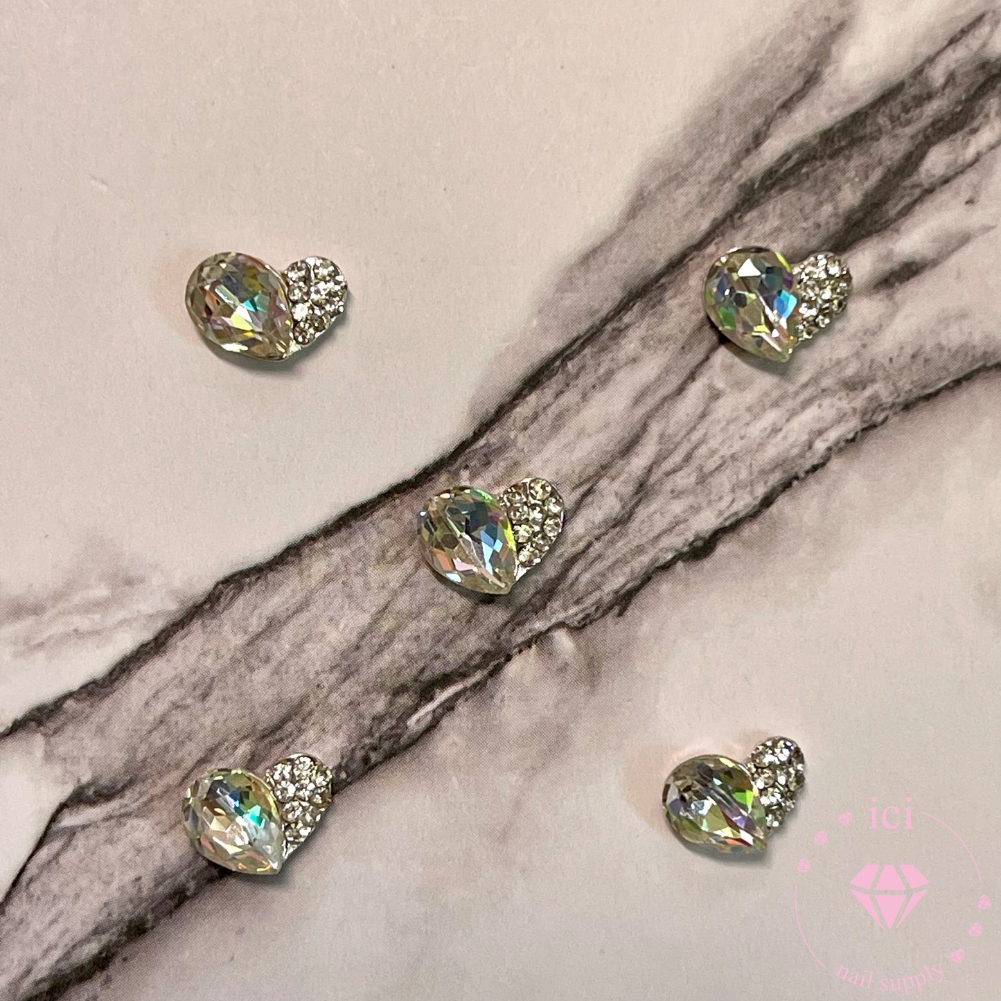 Heart with Teardrop Rhinestone