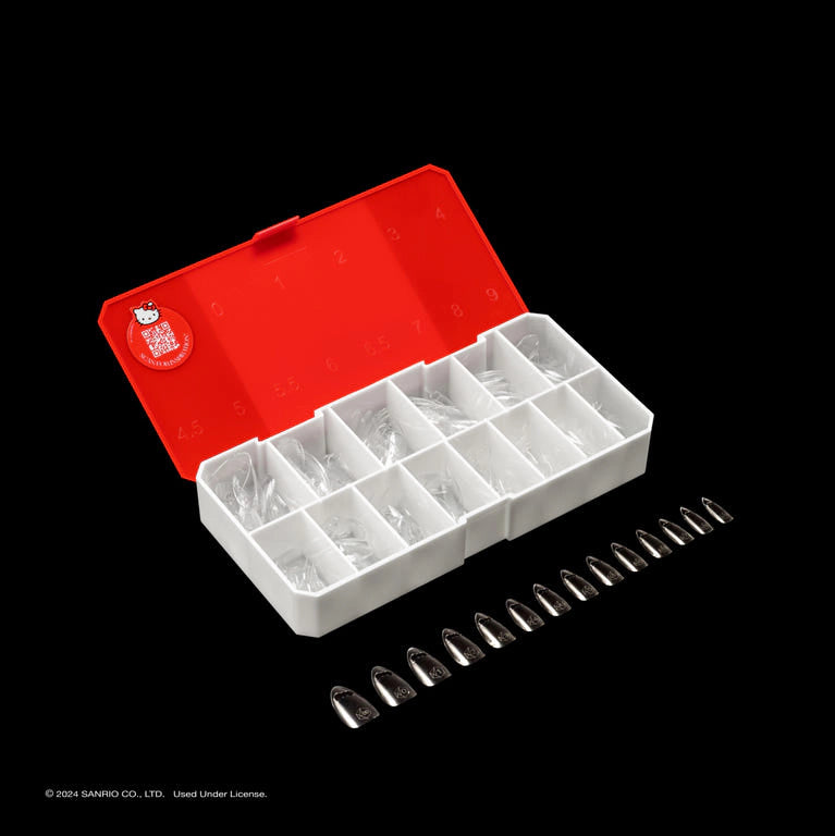 hello kitty tackle box HELLO KITTY® X APRÉS GEL-X® NATURAL ALMOND MEDIUM BOW CUT OUT BOX OF T – ici nail supply