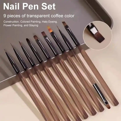 9 Piece Nail Brush Set