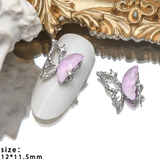 Half Butterfly with Rhinestone - Light Purple