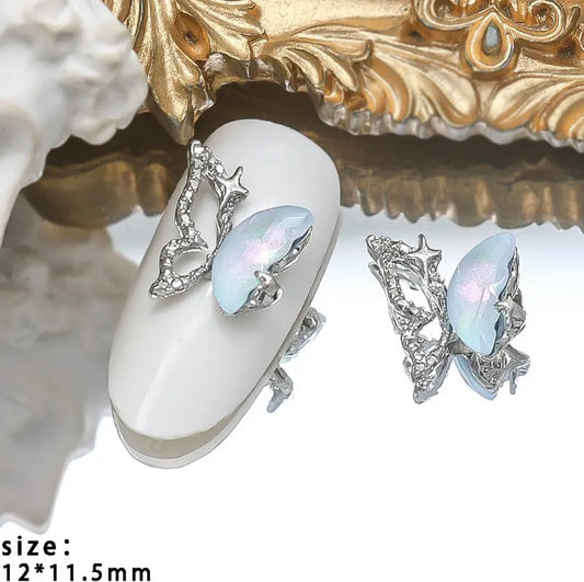 Half Butterfly with Rhinestone - Light Blue