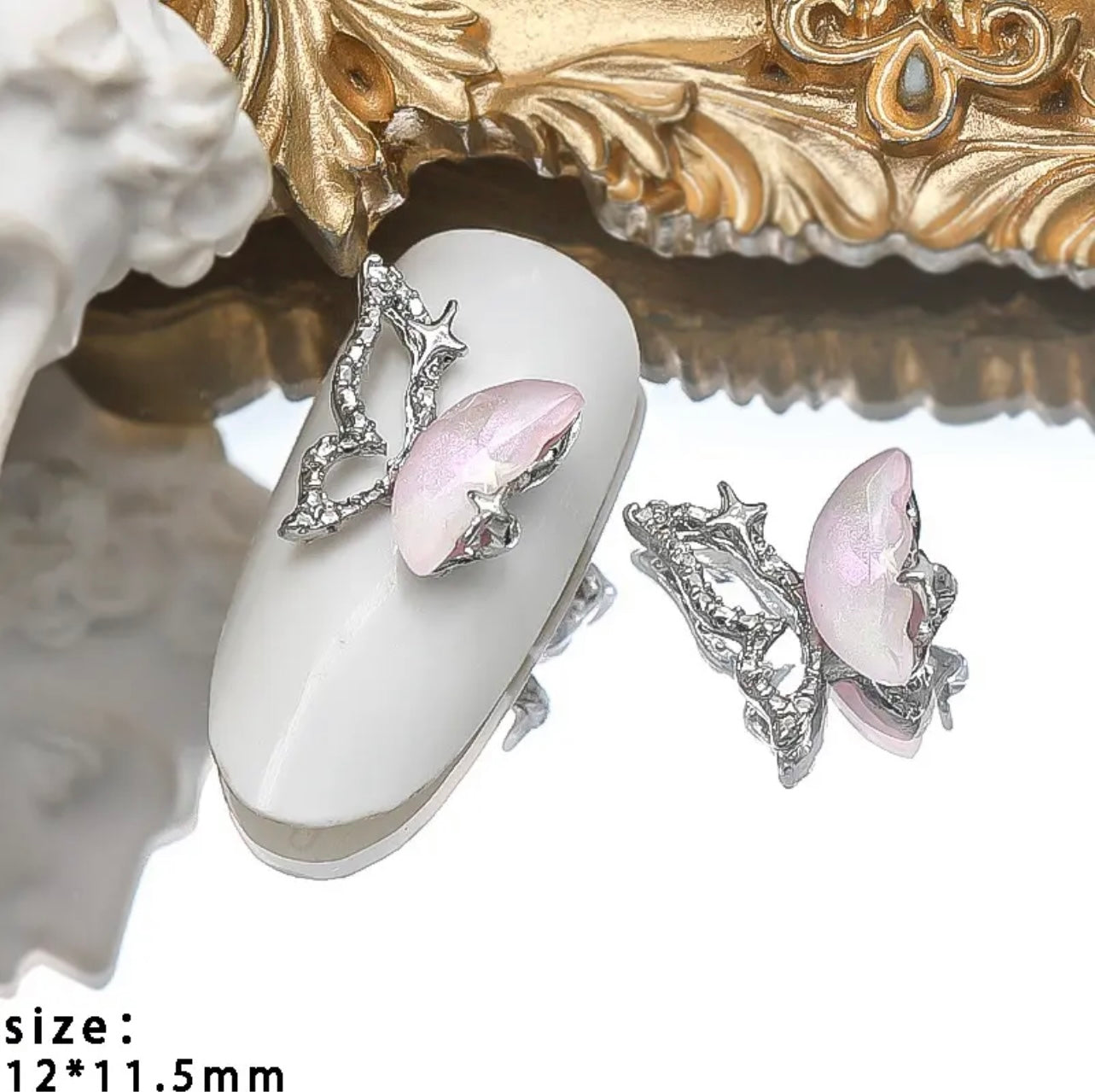 Half Butterfly with Rhinestone - Light Pink