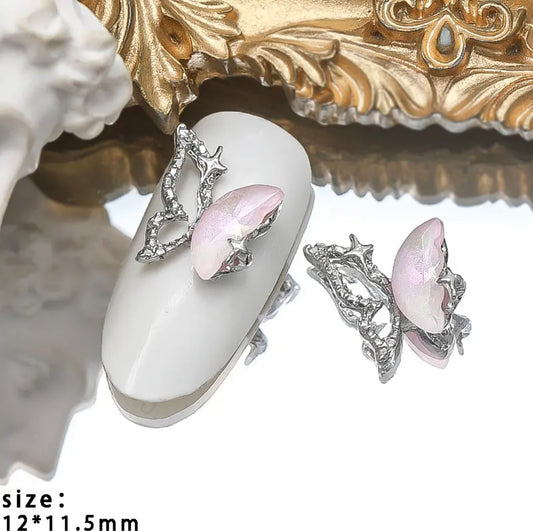 Half Butterfly with Rhinestone - Light Pink