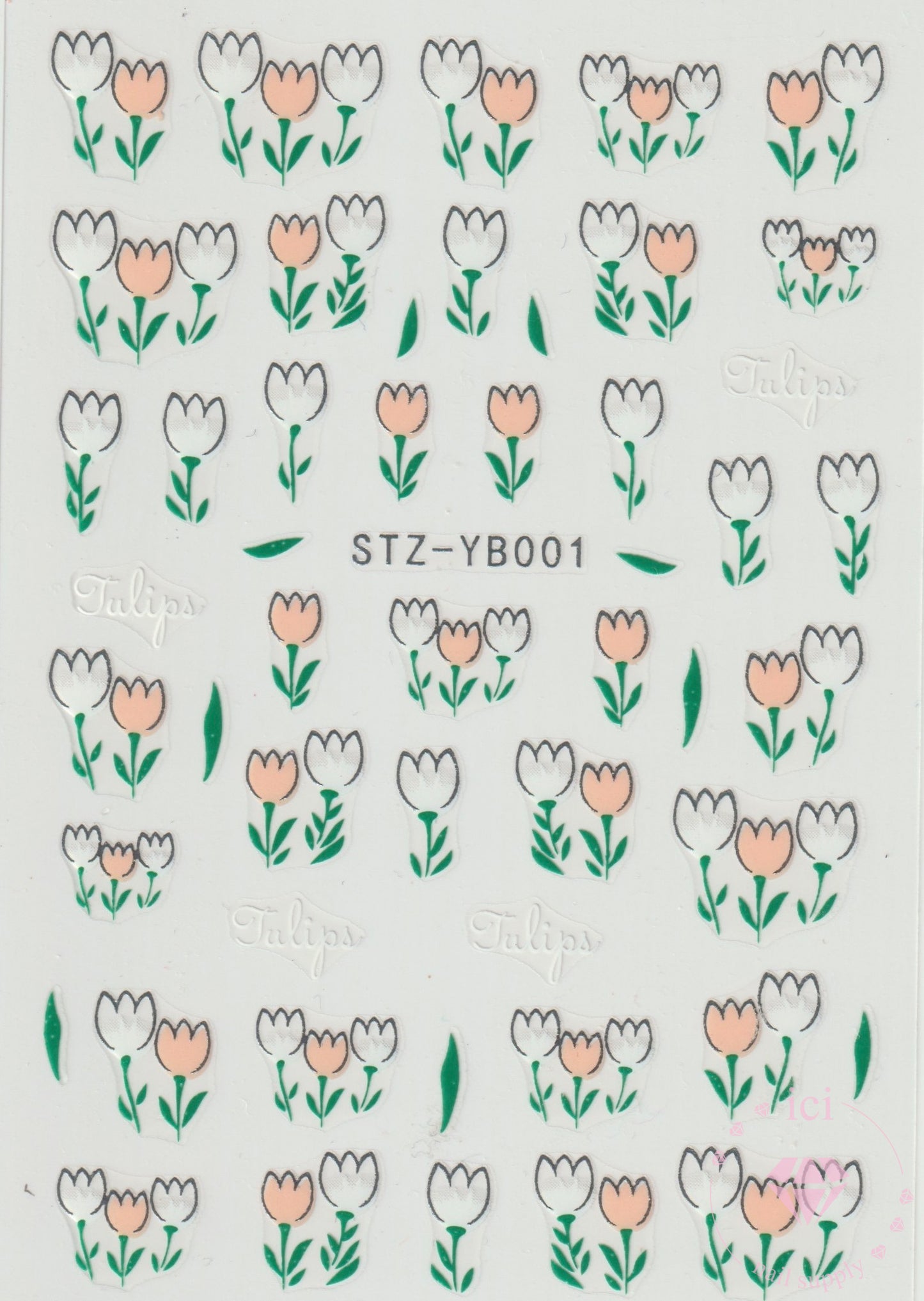 Silver Outline Tulips