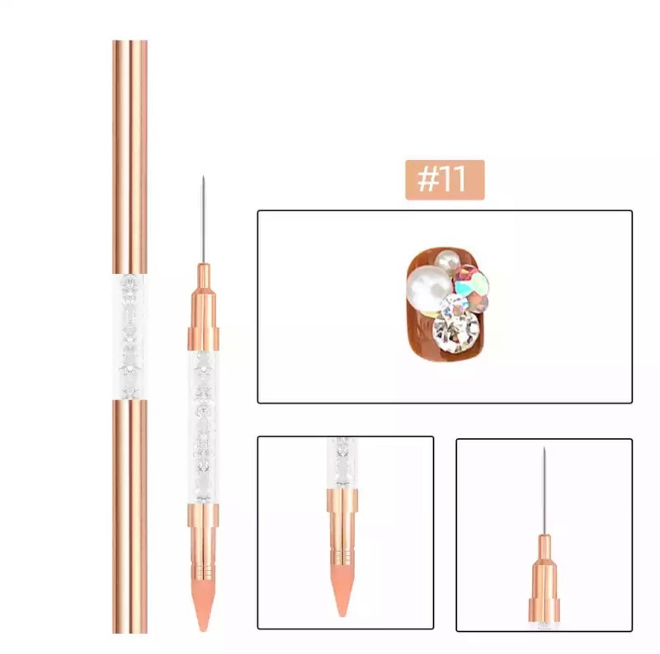 Rose Gold Wax and Stone Pen