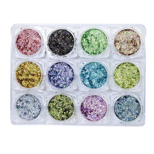 Galaxy Holographic Nail Glitter Set