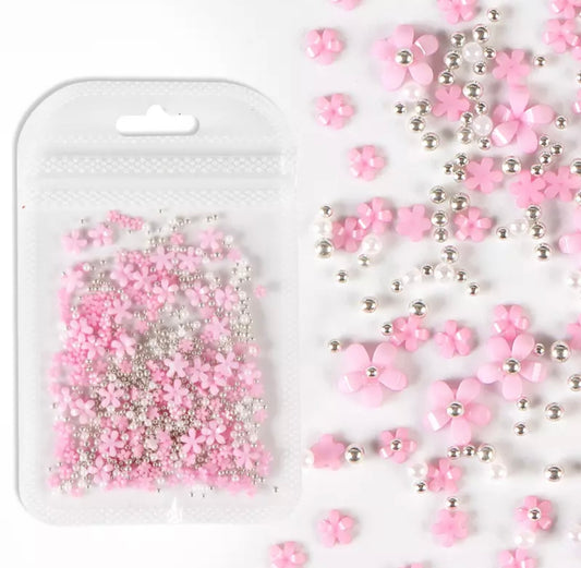 Flower with Caviar Beads Set