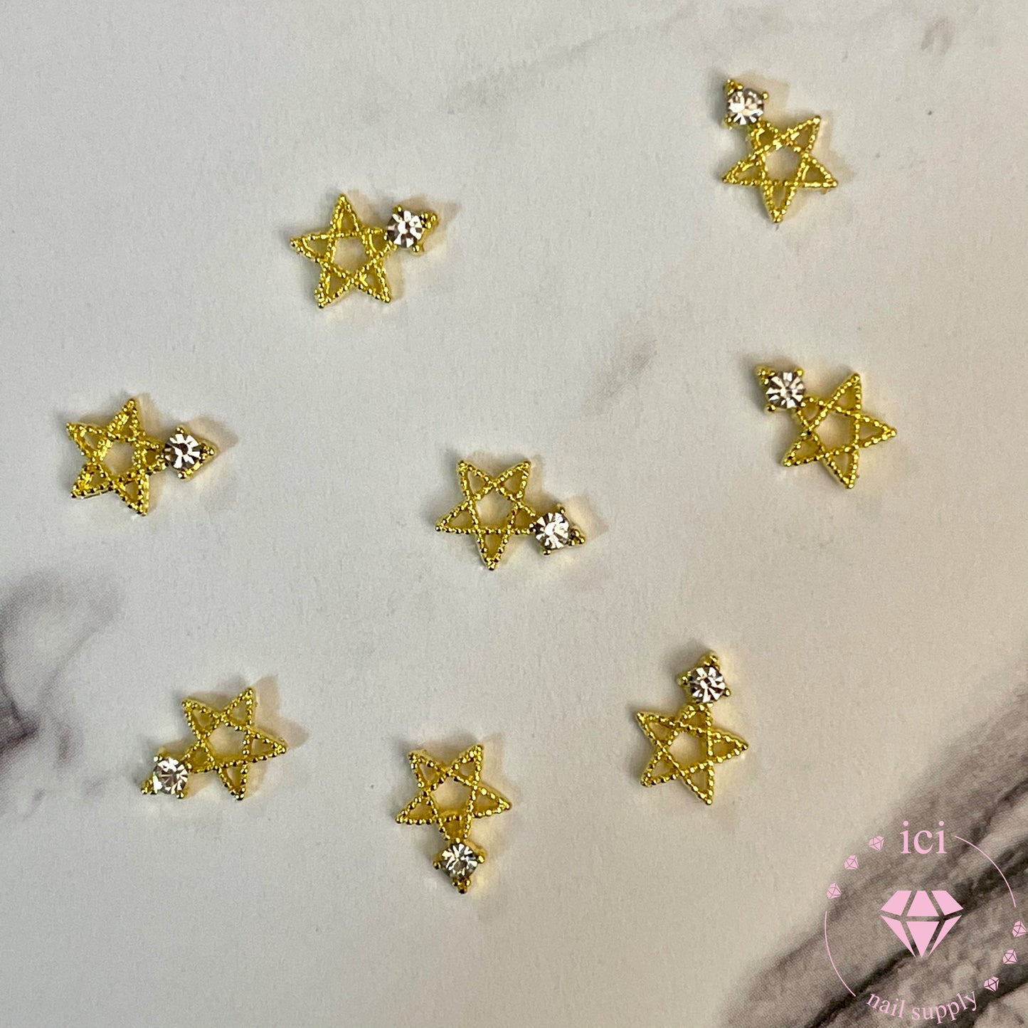 Gold Star with Crystal Clear Stone