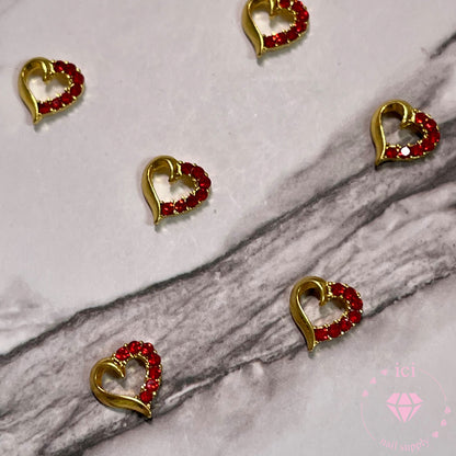 Heart with Ruby Red Rhinestones