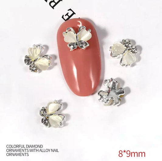 Silver Butterfly with Stones