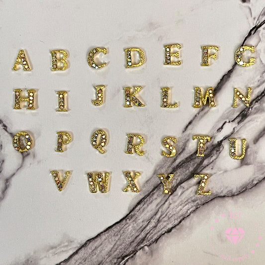 Gold Rhinestone Alphabet