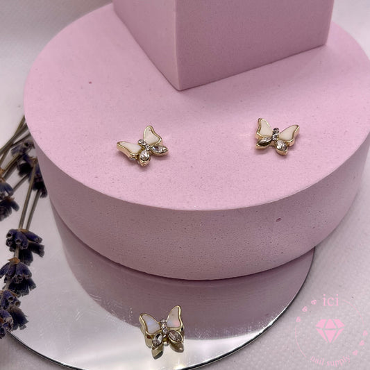 White Butterfly with Rhinestone