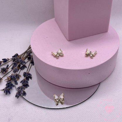 White Butterfly with Rhinestone