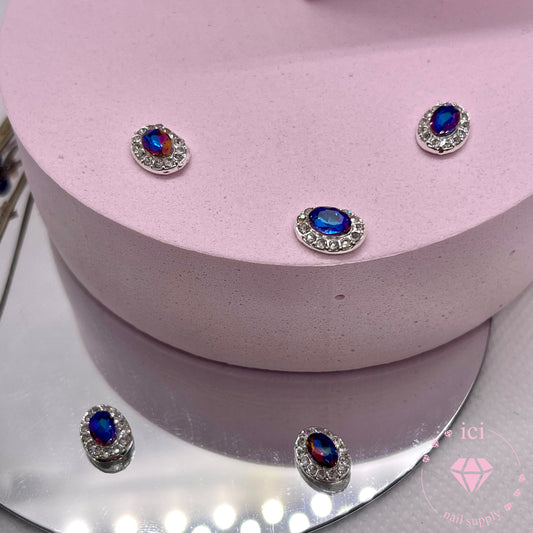 AB Blue Rhinestone Oval