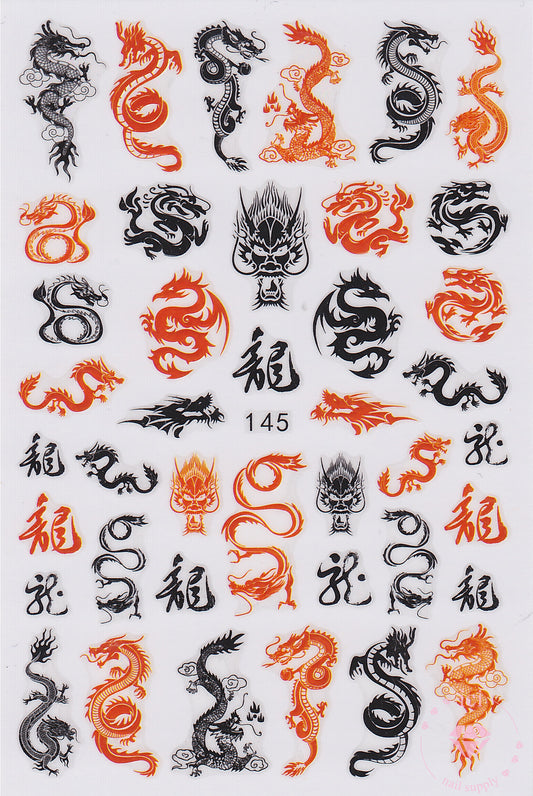 Black and Red Dragons