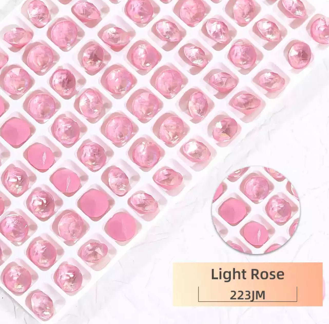 Aurora Pastel Round Stone - Light Rose